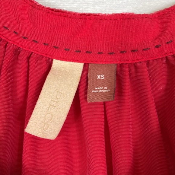 Pilcro Red Velvet Top Blouse Size XS Button Down EUC - Picture 3 of 9
